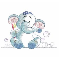 Sketched Bathtime Elephant 01(Md) machine embroidery designs