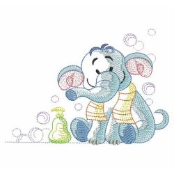 Sketched Bathtime Elephant 02(Md) machine embroidery designs