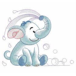Sketched Bathtime Elephant 03(Md) machine embroidery designs