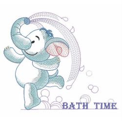 Sketched Bathtime Elephant 07(Md) machine embroidery designs
