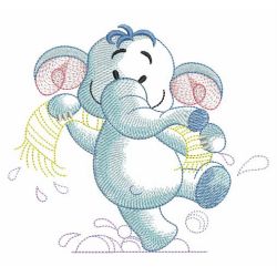 Sketched Bathtime Elephant 08(Md) machine embroidery designs