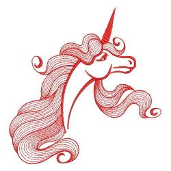 Redwork Magical Unicorn 01(Lg) machine embroidery designs
