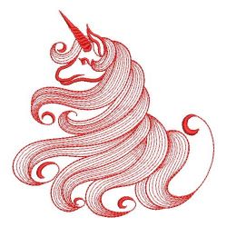 Redwork Magical Unicorn 02(Sm)