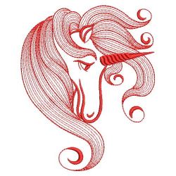 Redwork Magical Unicorn 03(Md) machine embroidery designs