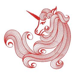 Redwork Magical Unicorn 06(Sm)