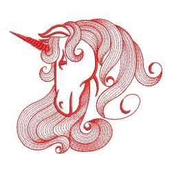 Redwork Magical Unicorn 07(Lg)