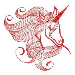Redwork Magical Unicorn 08(Sm) machine embroidery designs