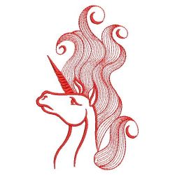 Redwork Magical Unicorn 10(Sm) machine embroidery designs