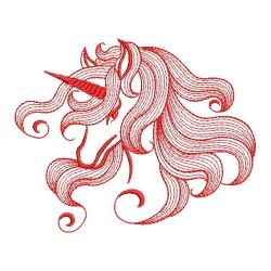 Redwork Magical Unicorn 11(Sm)