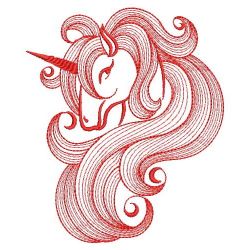 Redwork Magical Unicorn 12(Sm)