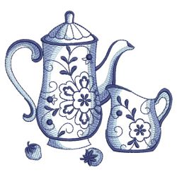 Delft Blue Tea Time 3(Sm) machine embroidery designs