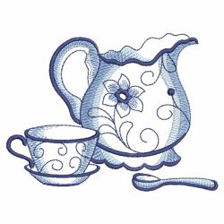Delft Blue Tea Time 3 04(Sm) machine embroidery designs