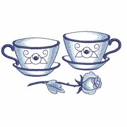 Delft Blue Tea Time 3 05(Sm) machine embroidery designs