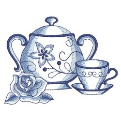 Delft Blue Tea Time 3 09(Sm) machine embroidery designs