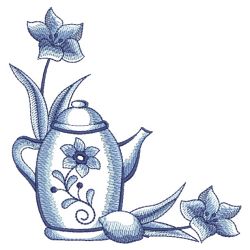 Delft Blue Tea Time 3 11(Md) machine embroidery designs