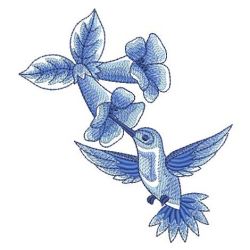 Delft Blue Hummingbirds 02(Sm) machine embroidery designs