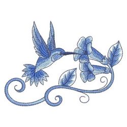 Delft Blue Hummingbirds 03(Sm) machine embroidery designs