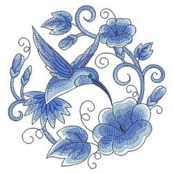 Delft Blue Hummingbirds 04(Sm) machine embroidery designs