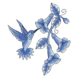 Delft Blue Hummingbirds 05(Sm) machine embroidery designs