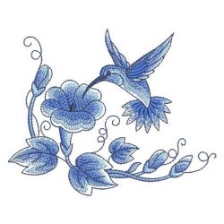 Delft Blue Hummingbirds 06(Sm) machine embroidery designs