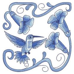 Delft Blue Hummingbirds 08(Lg) machine embroidery designs