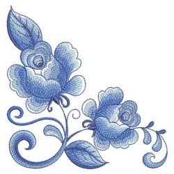 Delft Blue Roses 2 06(Md) machine embroidery designs