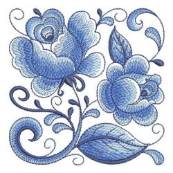 Delft Blue Roses 2 12(Md) machine embroidery designs