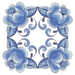 Delft Blue Roses 2 13(Md) machine embroidery designs