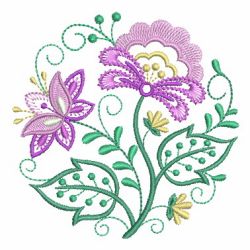 Jacobean Floral Circle 02(Lg) machine embroidery designs