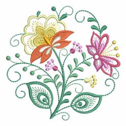 Jacobean Floral Circle 05(Lg) machine embroidery designs