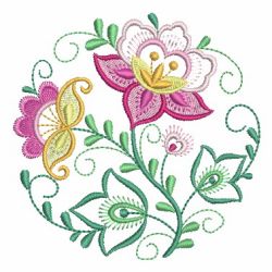 Jacobean Floral Circle 08(Sm) machine embroidery designs