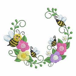 Flowers And Bees 12 machine embroidery designs