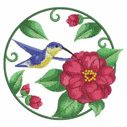 Watercolor Hummingbird And Flowers 03(Lg)