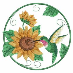 Watercolor Hummingbird And Flowers 04(Lg)
