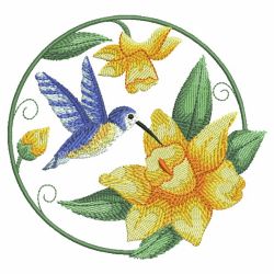 Watercolor Hummingbird And Flowers 05(Lg)