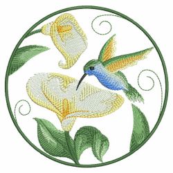 Watercolor Hummingbird And Flowers 06(Lg)