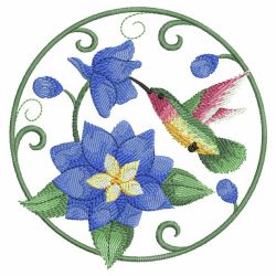 Watercolor Hummingbird And Flowers 09(Lg)