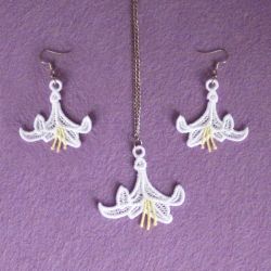 FSL Flower Earrings And Pendant 06