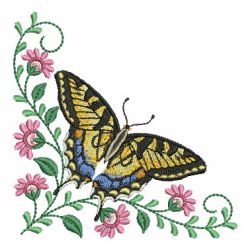 Butterfly Blooms Corner 04 machine embroidery designs