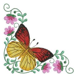 Butterfly Blooms Corner 07 machine embroidery designs