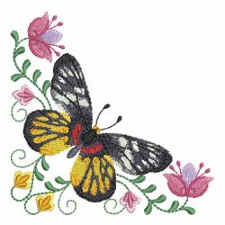 Butterfly Blooms Corner 09 machine embroidery designs