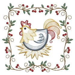 Rippled Rooster And Hen 3 02(Md) machine embroidery designs