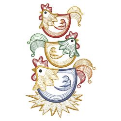 Rippled Rooster And Hen 3 03(Lg) machine embroidery designs