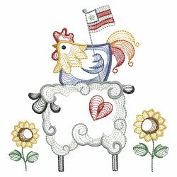 Rippled Rooster And Hen 3 04(Lg) machine embroidery designs