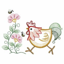 Rippled Rooster And Hen 3 06(Lg) machine embroidery designs