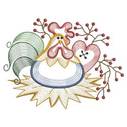 Rippled Rooster And Hen 3 07(Md) machine embroidery designs