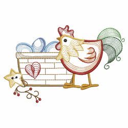 Rippled Rooster And Hen 3 08(Md) machine embroidery designs