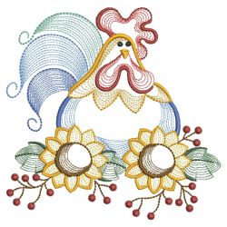 Rippled Rooster And Hen 3 09(Lg) machine embroidery designs