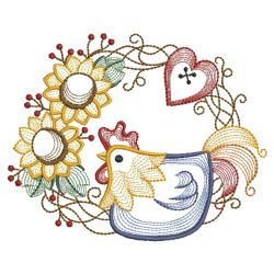 Rippled Rooster And Hen 3 10(Md) machine embroidery designs