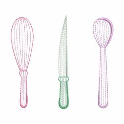 Kitchen Utensils 2 12 machine embroidery designs